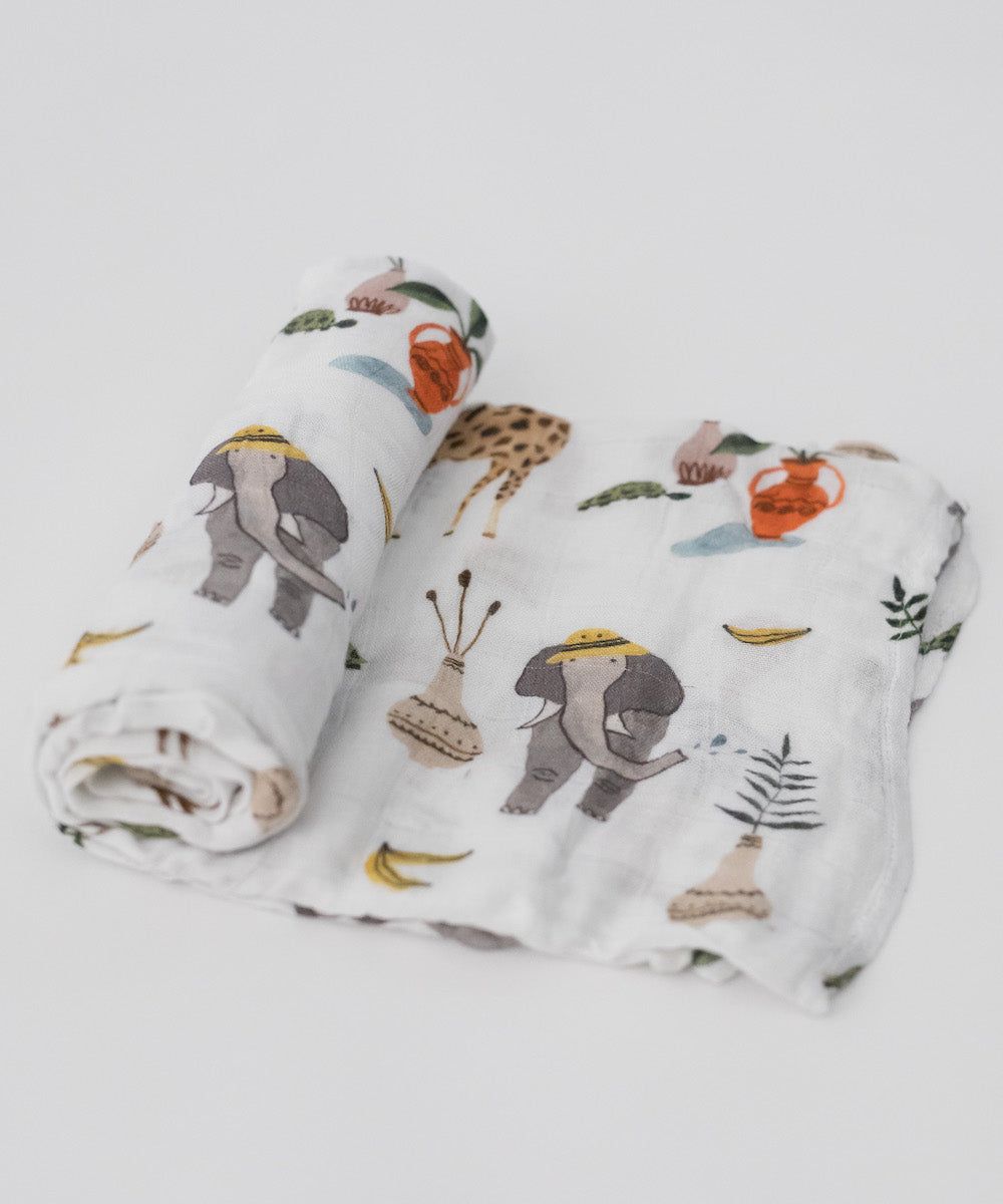 Deluxe Muslin Swaddle Blanket - Safari Social