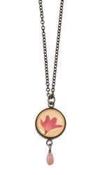Cornflower Small Round Necklace with Crystal Drop