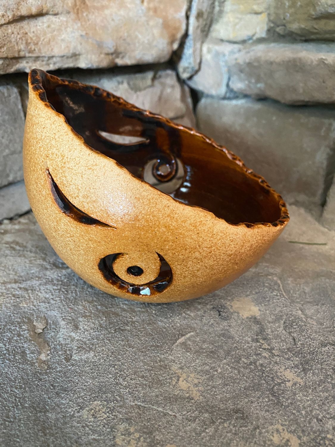 Decorative Votive Holder Half Round with cutouts