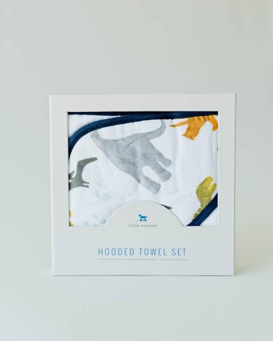 Dino Friends Hooded Towel and Wash Cloth Set