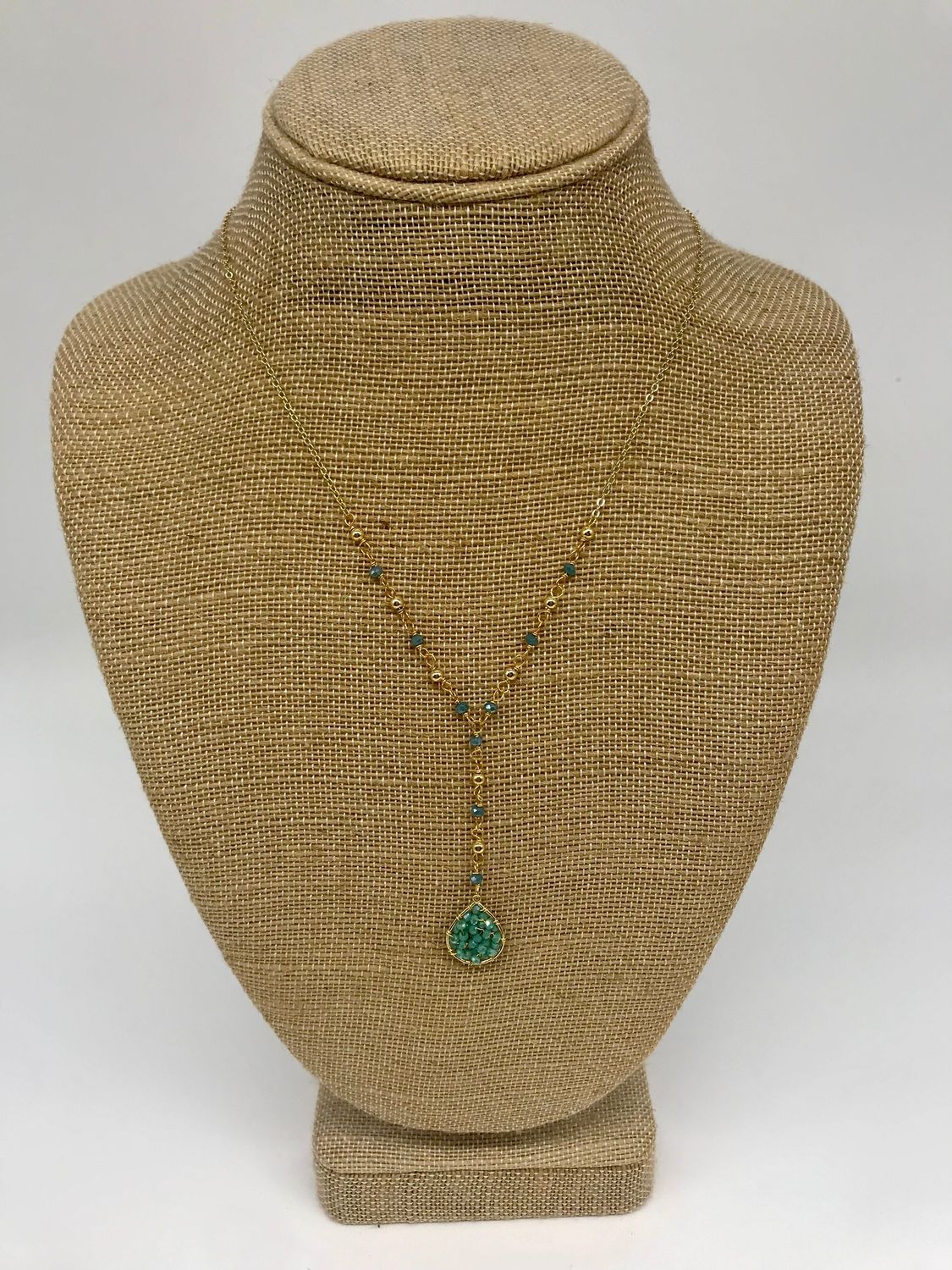 Elyanna- Teal Teardrop Necklace