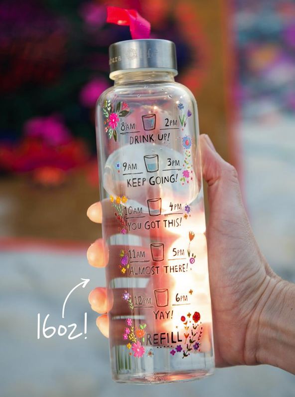 Drink up- Glass Water Bottle