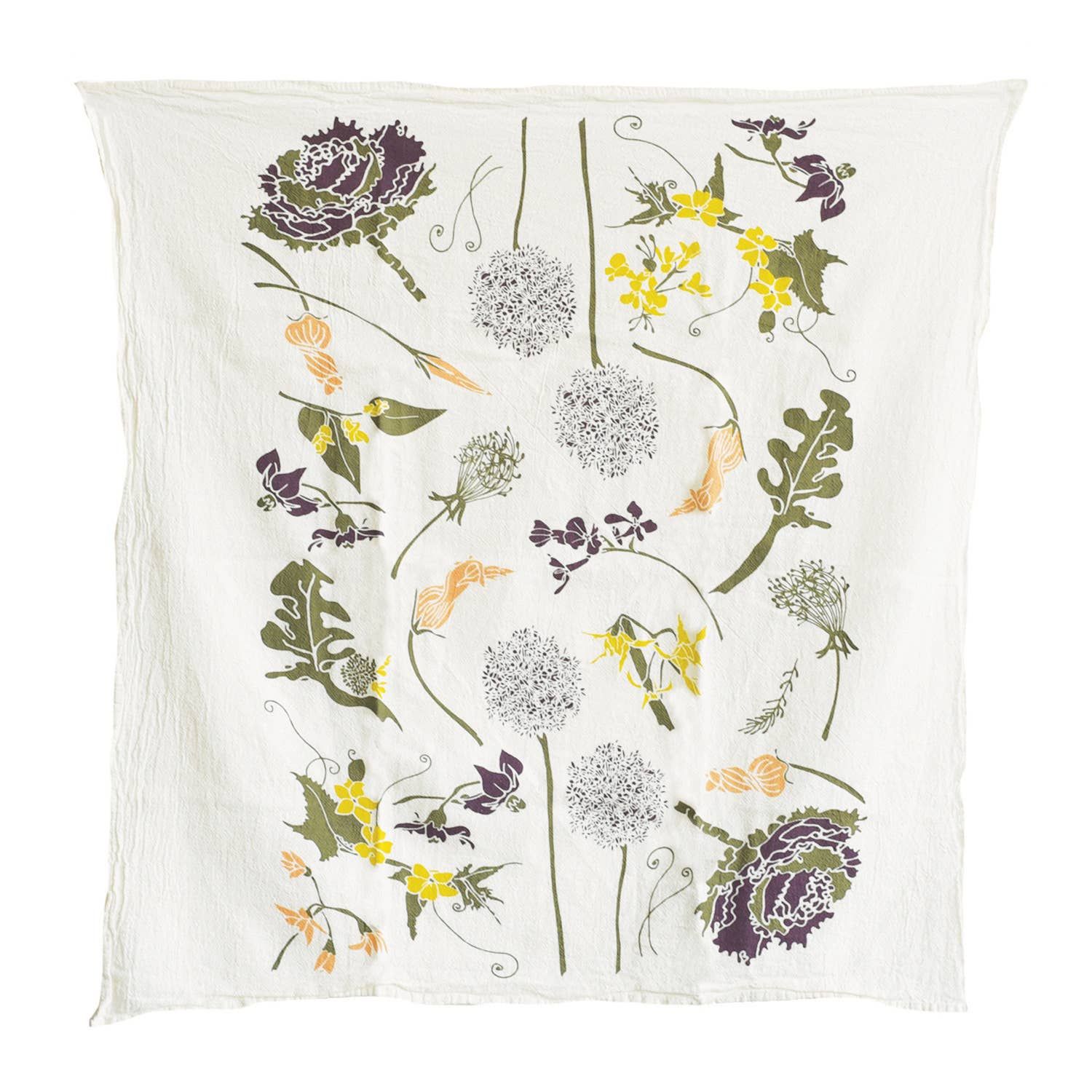 Flowering Veggies Tea Towel