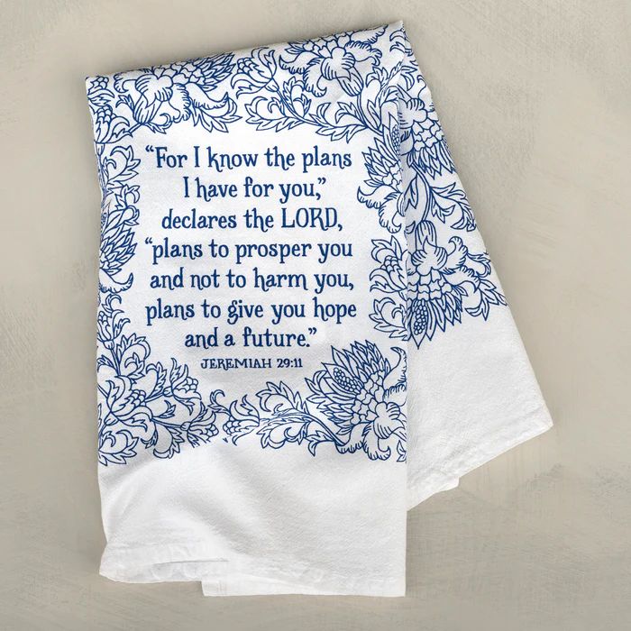 For I know the plans Scripture Tea Towel
