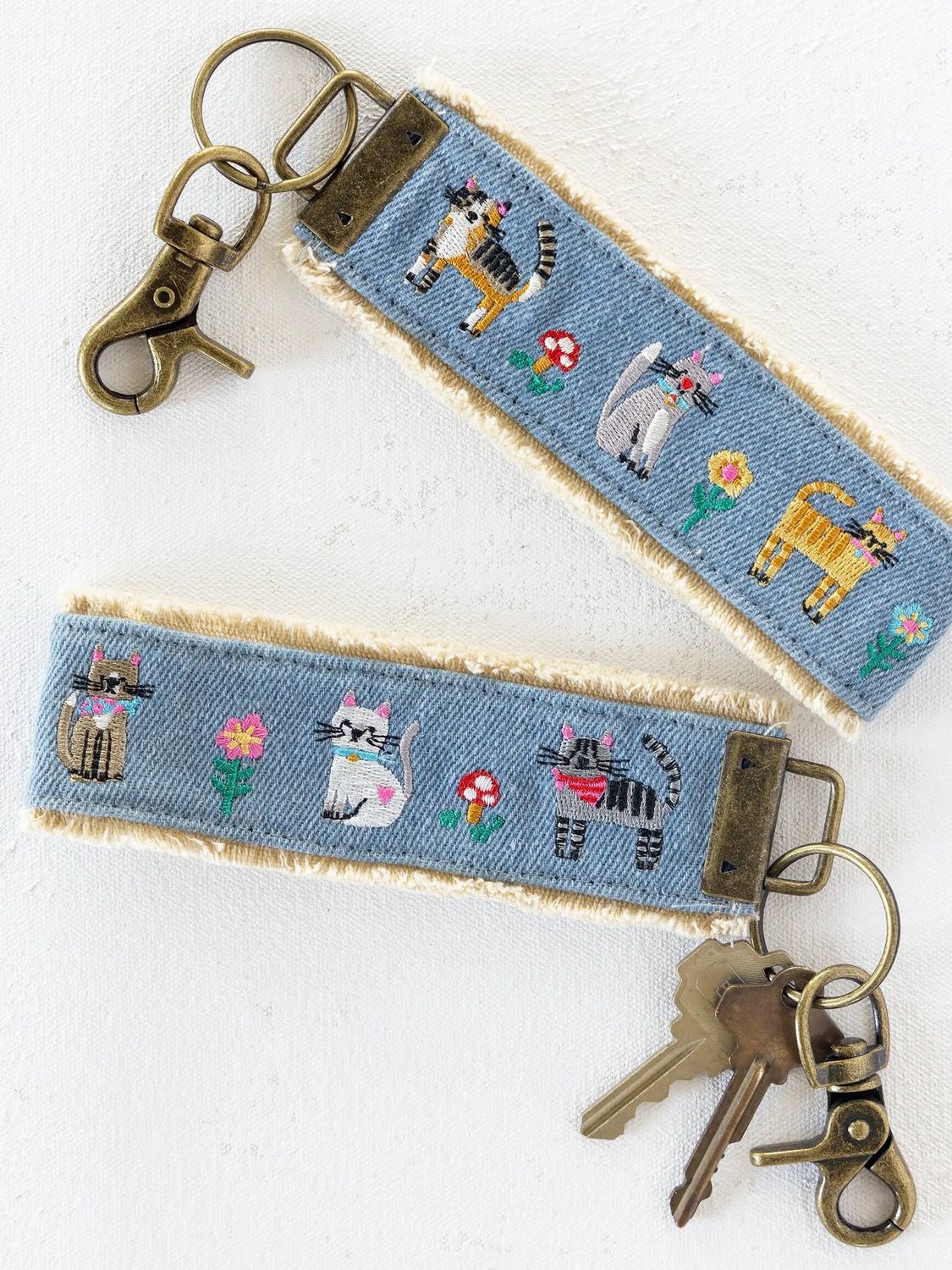 Embroidered Key Chain- Cats