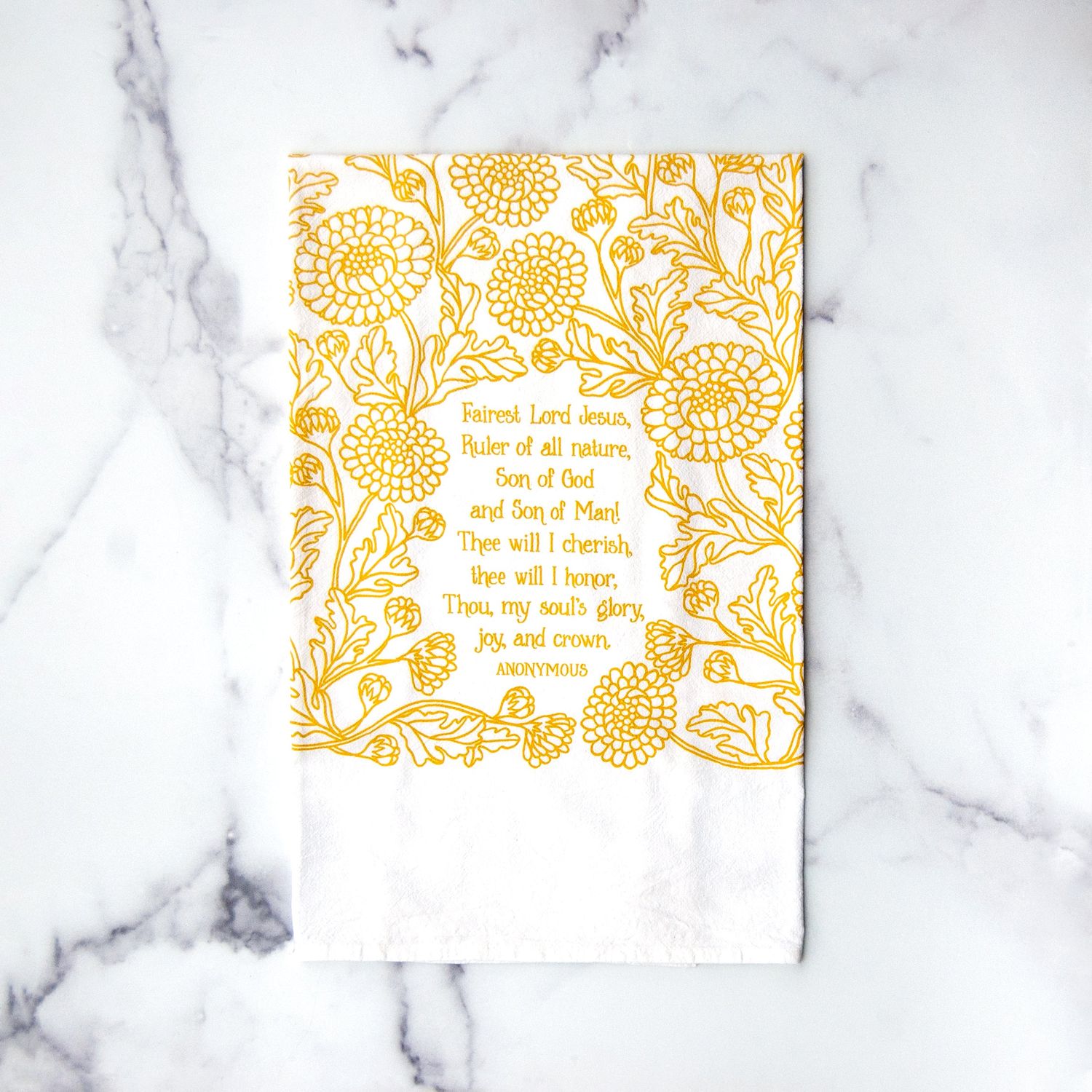 Fairest Lord Jesus- hymn tea towel