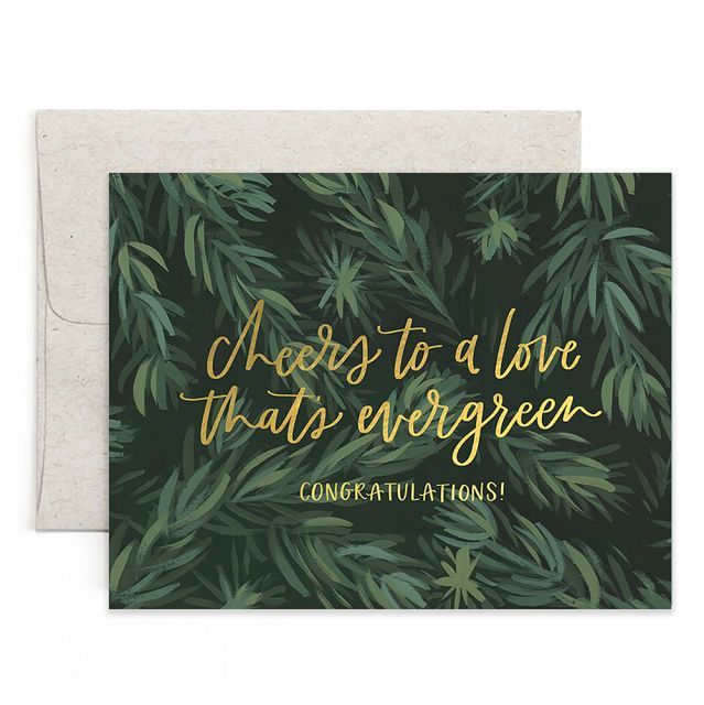 Evergreen Wedding Card