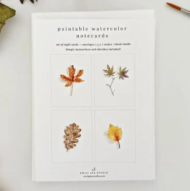 Fall Leaves paintable notecards