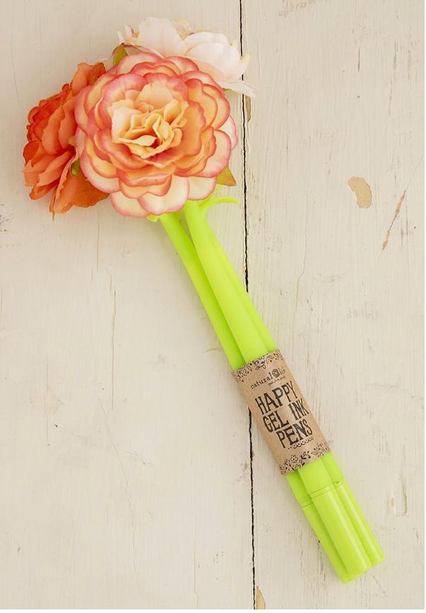 Floral Happy Gel Ink Pens Set
