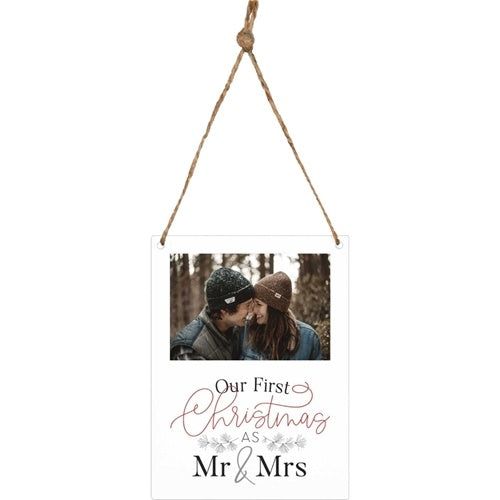 First Christmas as Mr. and Mrs. Picture Frame Ornament