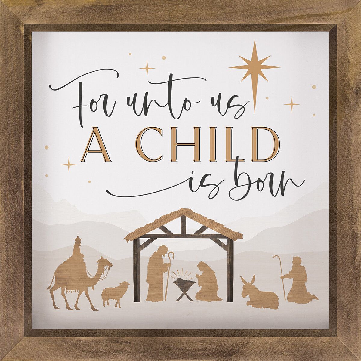 For Unto Us a Child is Born Manger Art