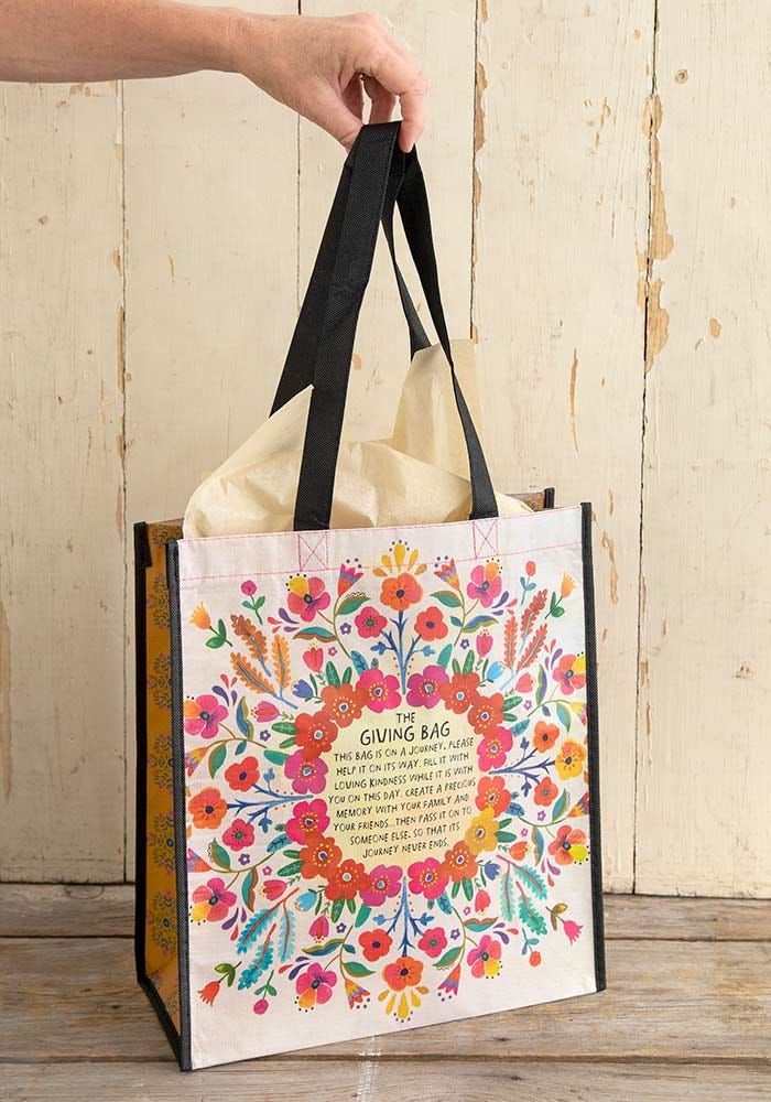 Extra Large Cream Floral Giving Bag