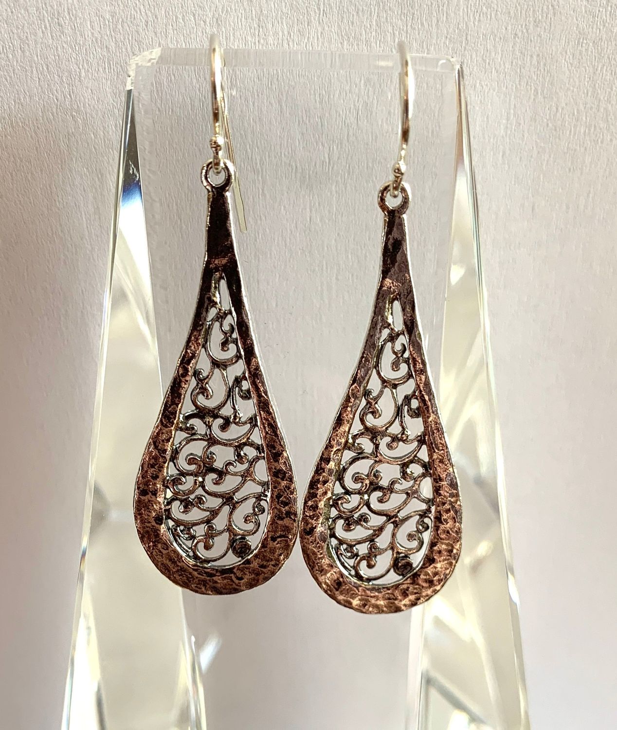Filigree Pear Drop Earrings