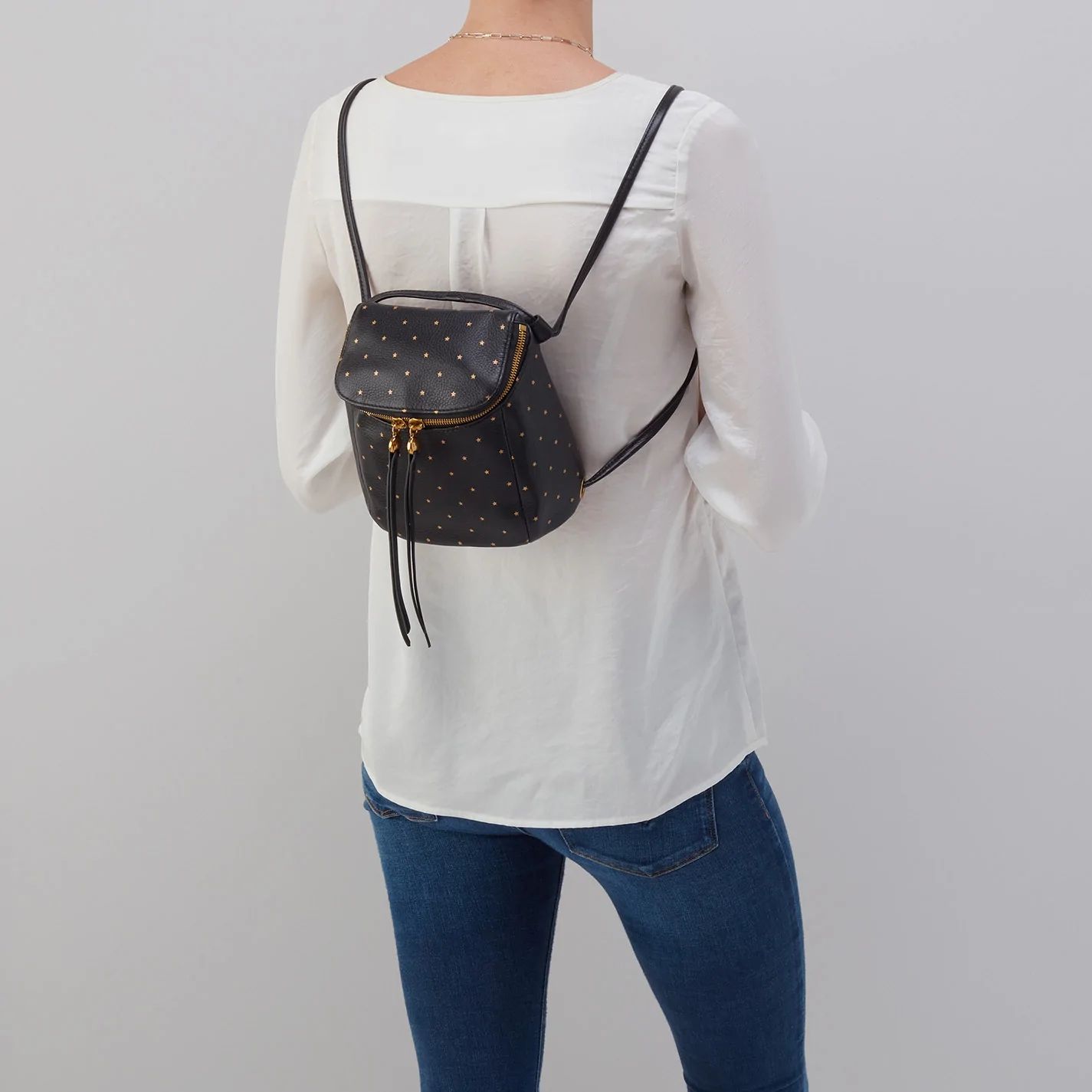 Fern Convertible Backpack in Black Stars