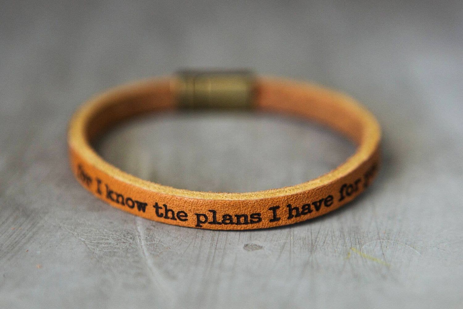 For I Know The Plans I Have For You Leather Bracelet