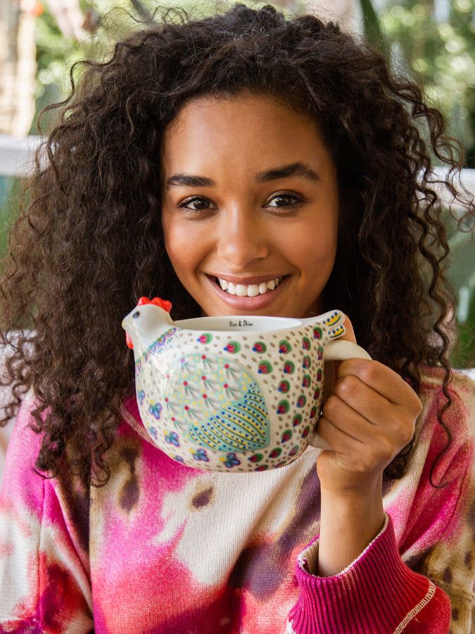 Folk Art Coffee Mug-Penny the Chicken
