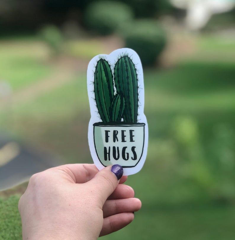 Free Hugs Catcus Sticker