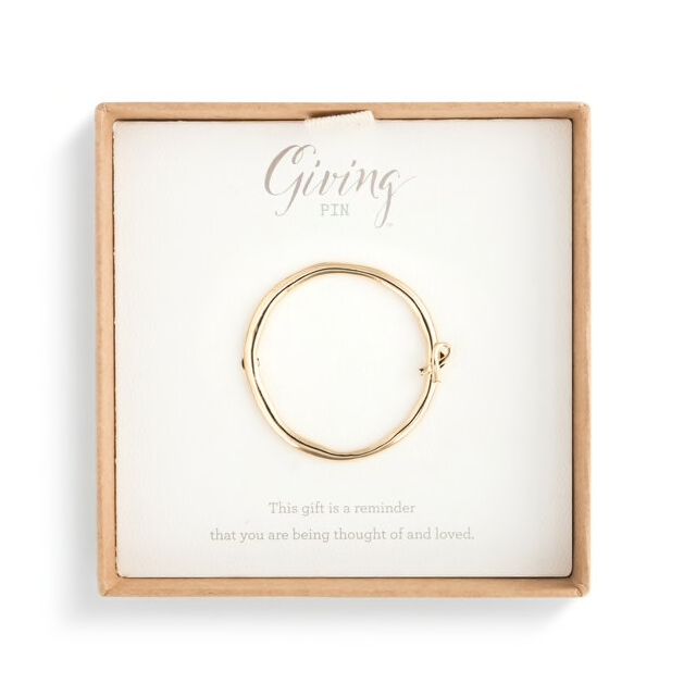 Gold Circle Ribbon Giving Pin by Giving Collection