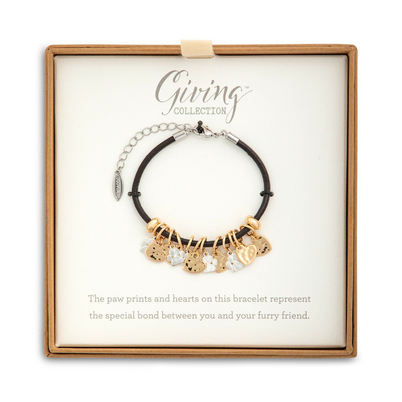 Giving Charm Bracelet - Paw Prints and Hearts
