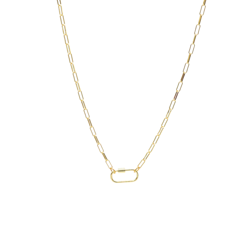 Gold Ashley 18" Necklace with Piper Carabiner