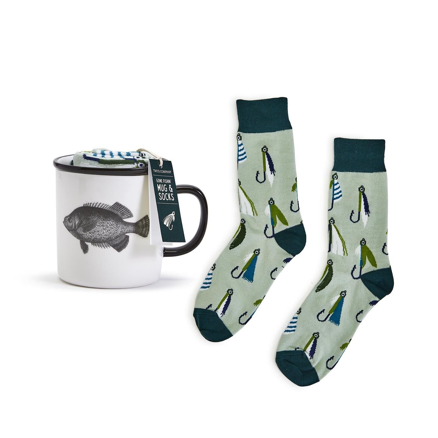 Gone Fishing' Mug &amp; Socks Gift Set