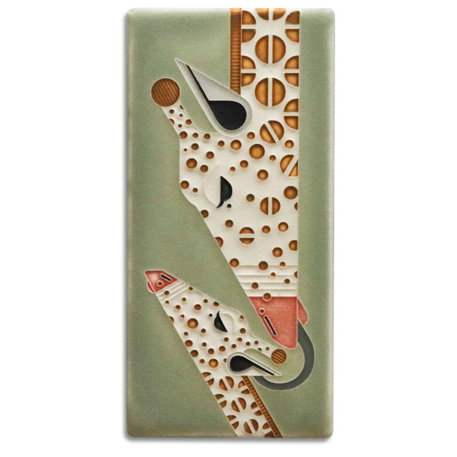 Giraffe and a Half Art Tile- 4x8 Sage