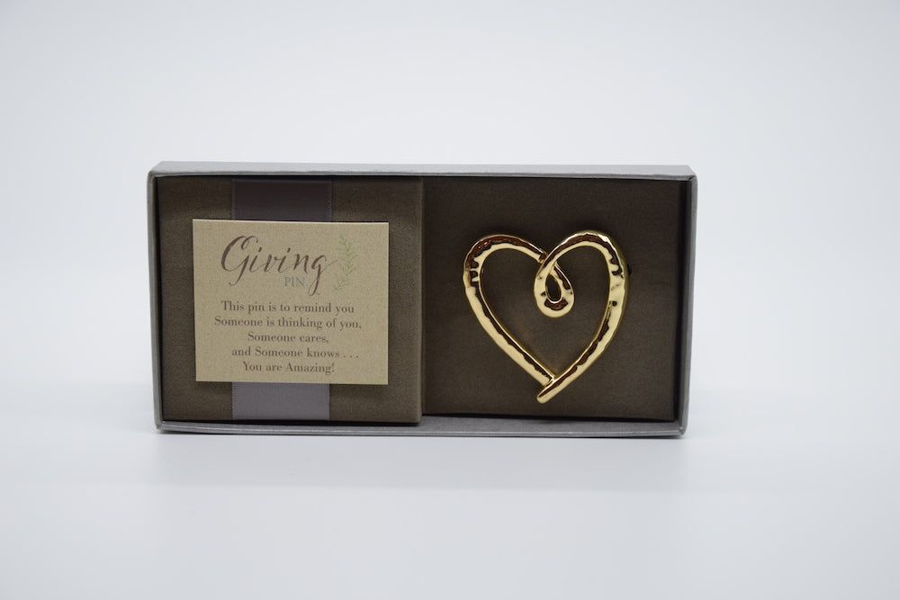 Gold Heart Giving Pin