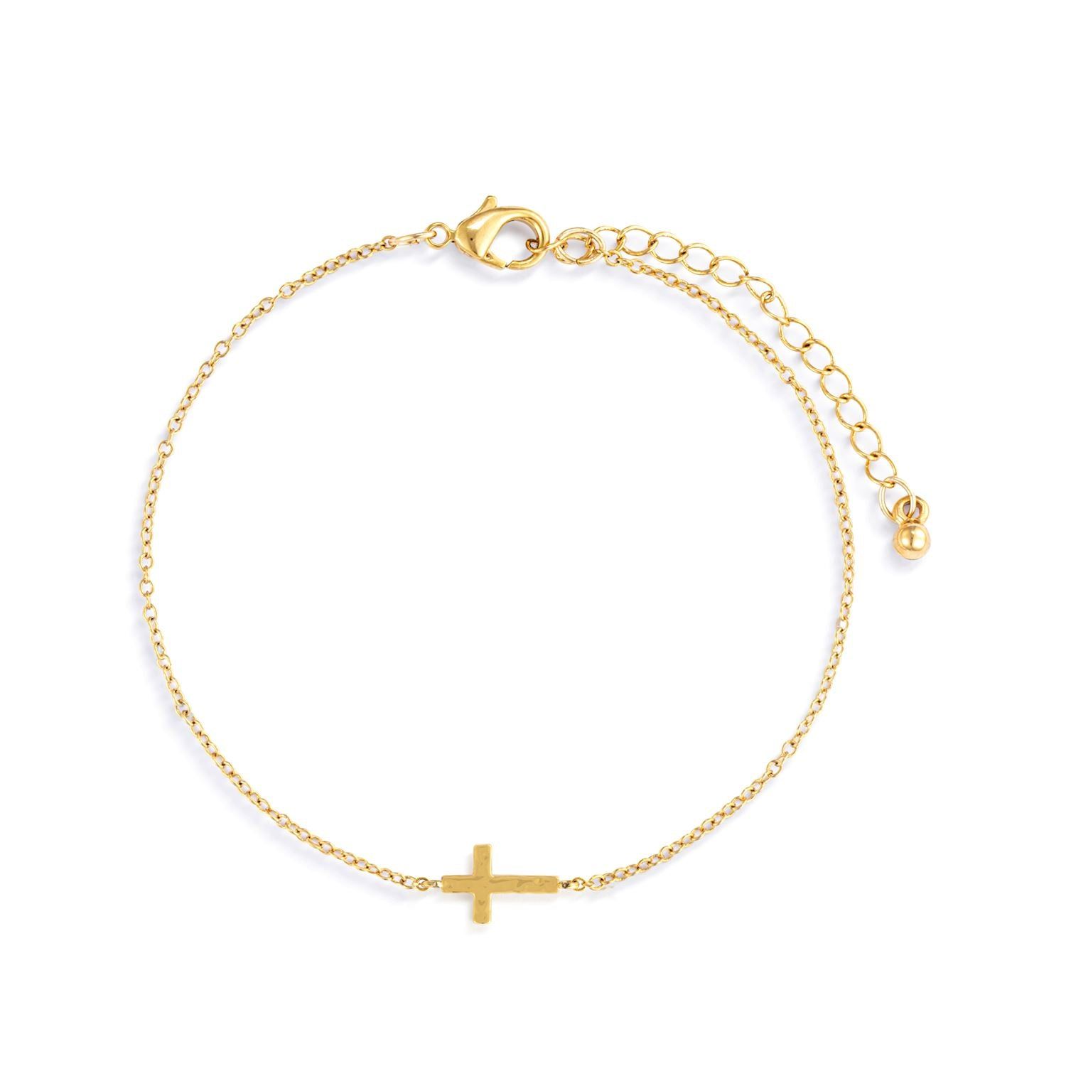 Gold Cross Charm Bracelet