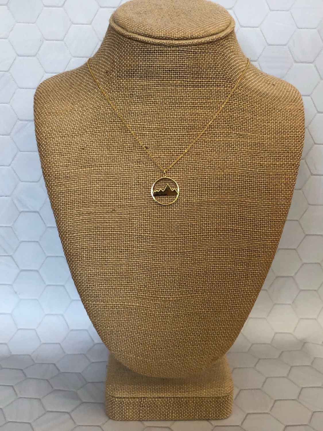 Gold Plated Mountain Range Necklace