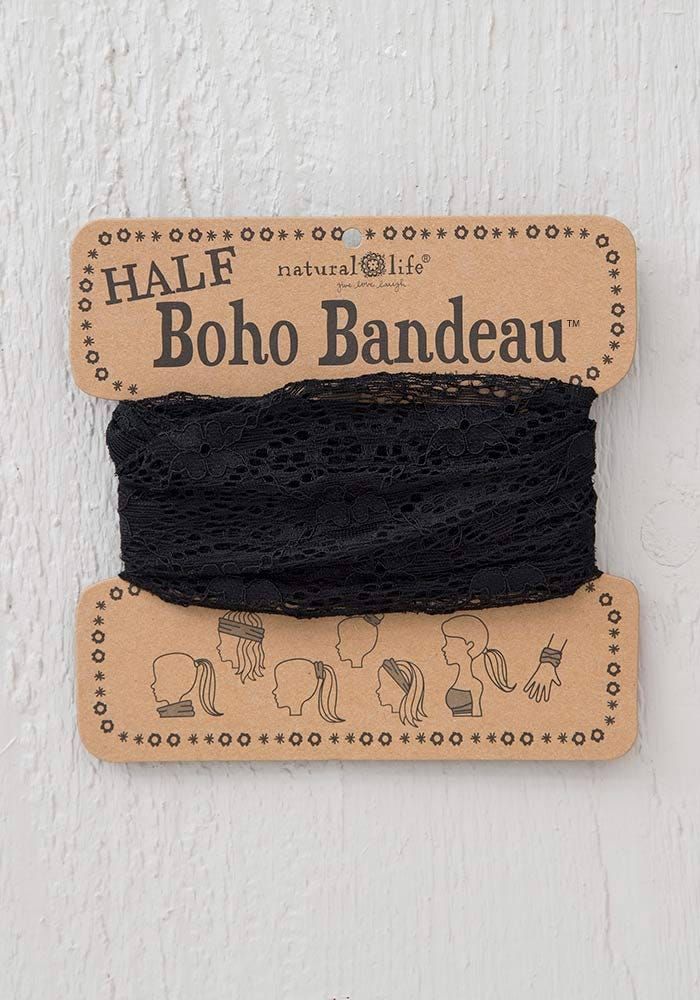 Half Boho Bandeau Black Lace