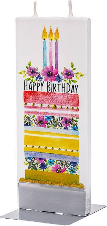 Happy Birthday Layered Cake- Flat Handmade Candle