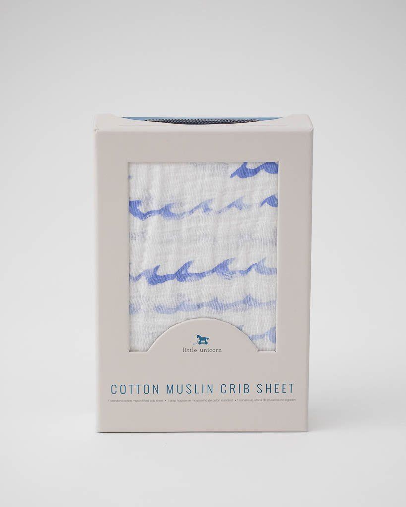 High Tide Cotton Muslin Crib Sheet