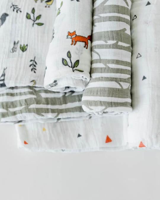 Forest Friends Cotton Muslin Swaddles 3-pack