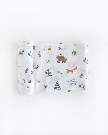 Forest Friends Cotton Muslin Swaddle