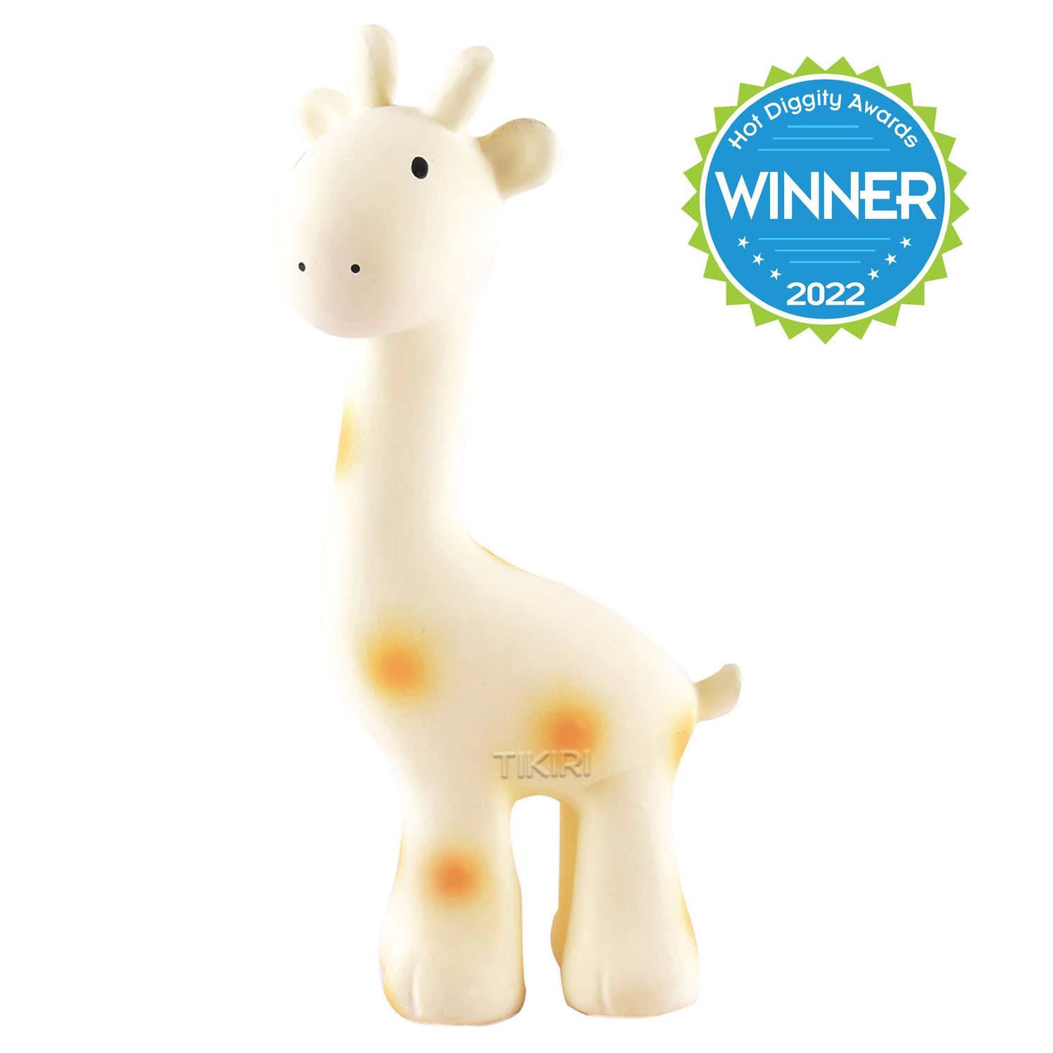 Giraffe Natural Organic Rubber Teether, Rattle &amp; Bath Toy