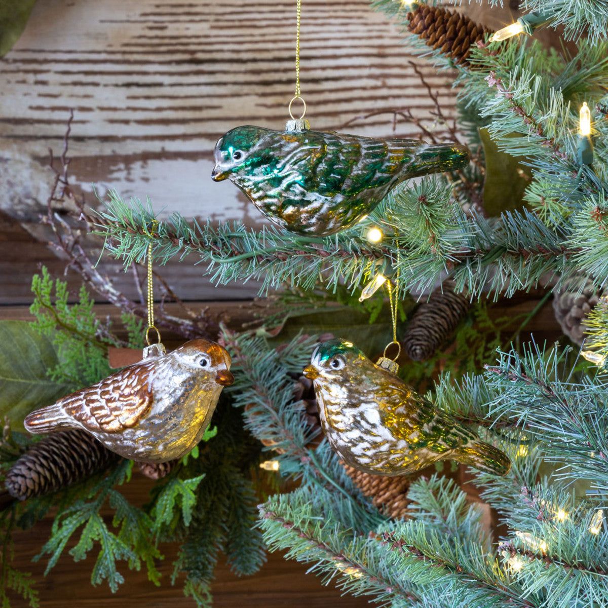 Glass Bird Ornaments