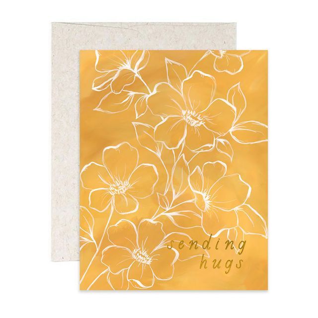 Golden Poppy Hugs Card