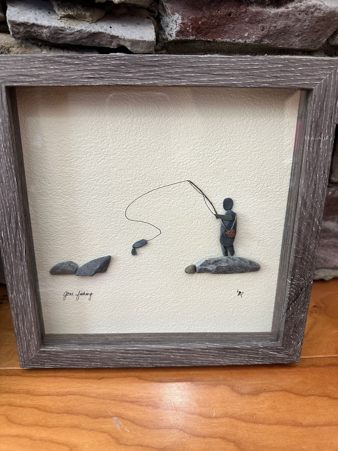 Gone Fishing Pebble Art