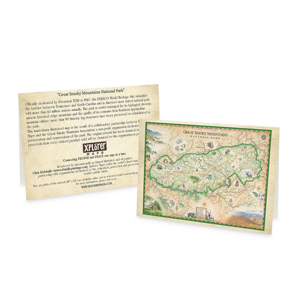 Great Smokies National Park Map Notecard