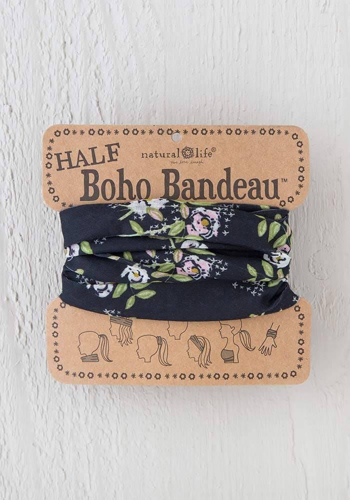 Half Boho Bandeau in Black Sage Blooms