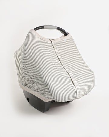 Grey Stripe Car Seat Canopy