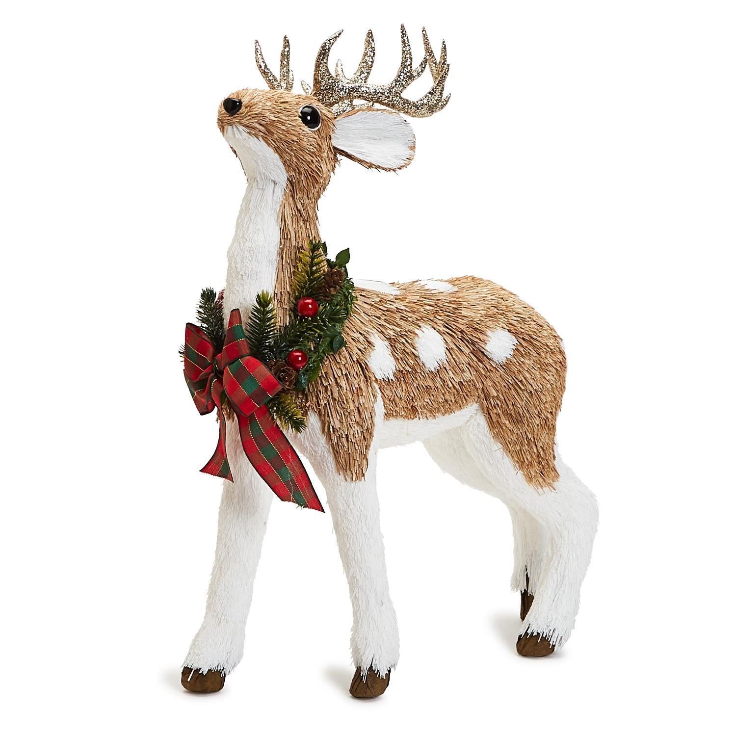 Hand-Crafted Deer with Wreath