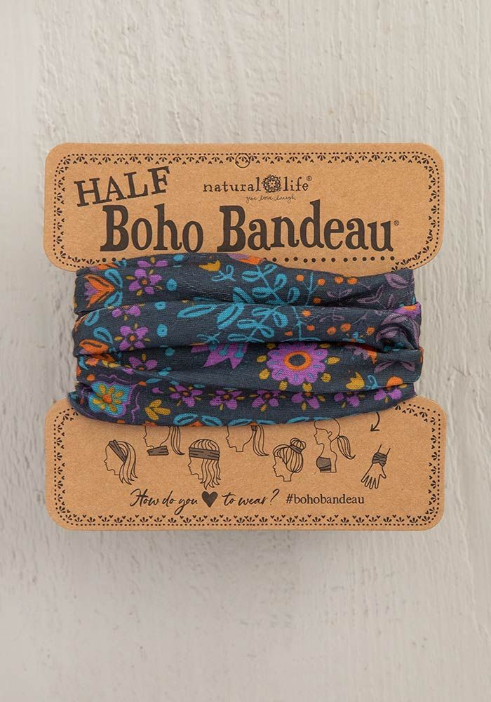 Half Boho Bandeau in Gray Floral Mandala