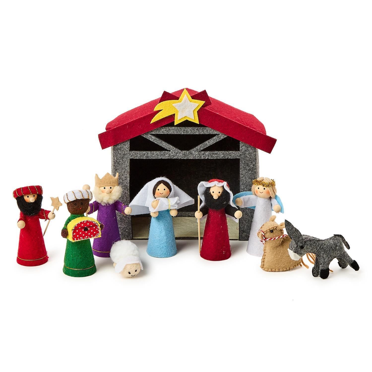 Handcrafted Felt Nativity Set - 10 pc