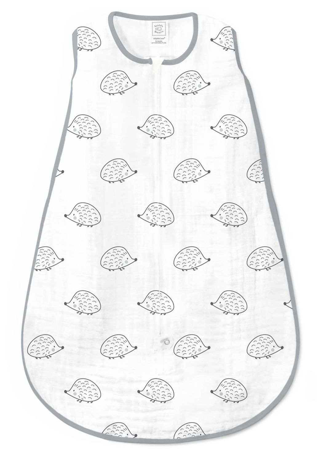 Hedgehog, Black, Muslin zzZipMe Sack, 2-Way Zip,