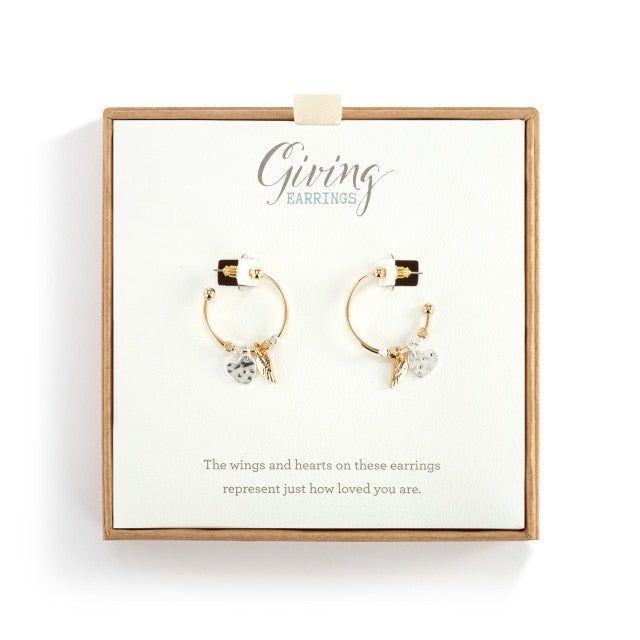 Heart &amp; Wing Giving Earrings