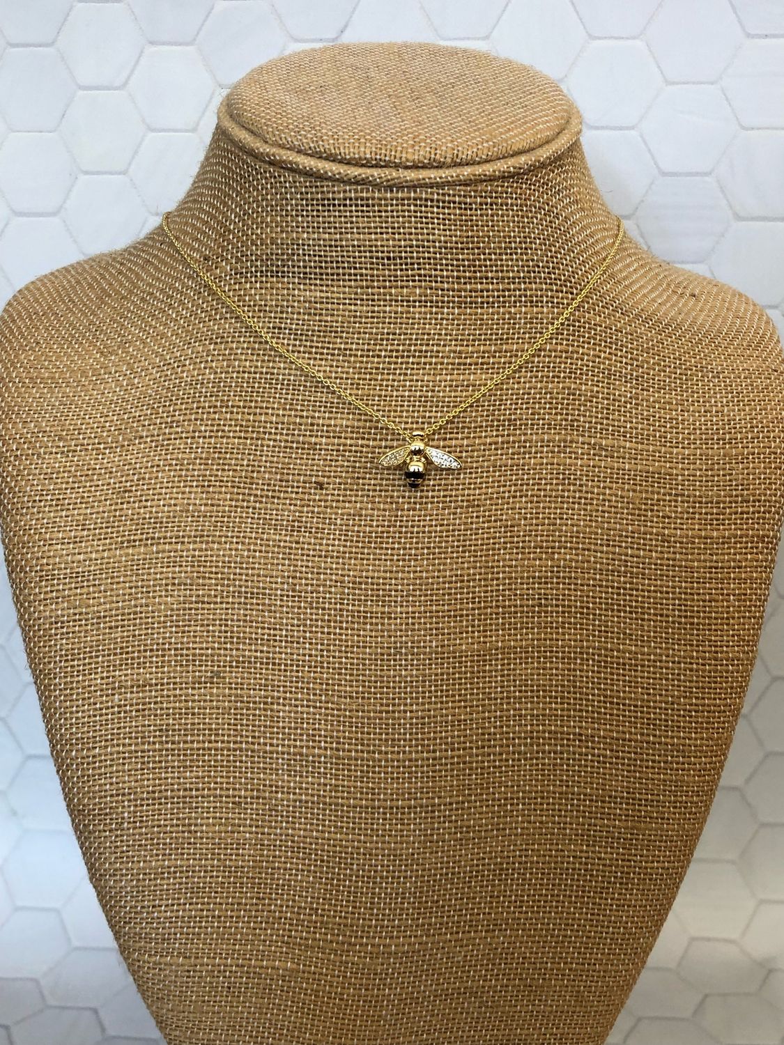 Gold Plated Signity CZ Bee Necklace