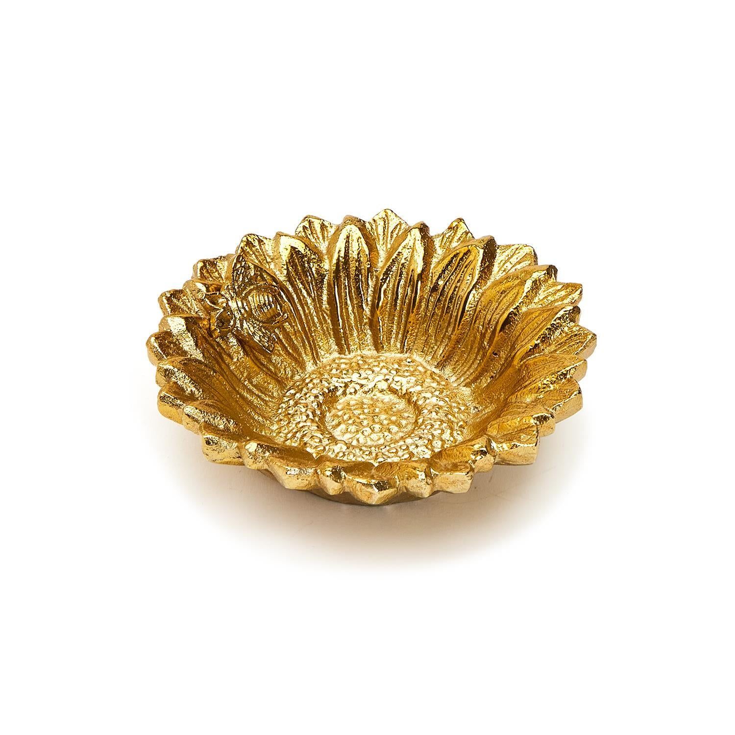 Golden Bee and Sunflower Trinket Tray