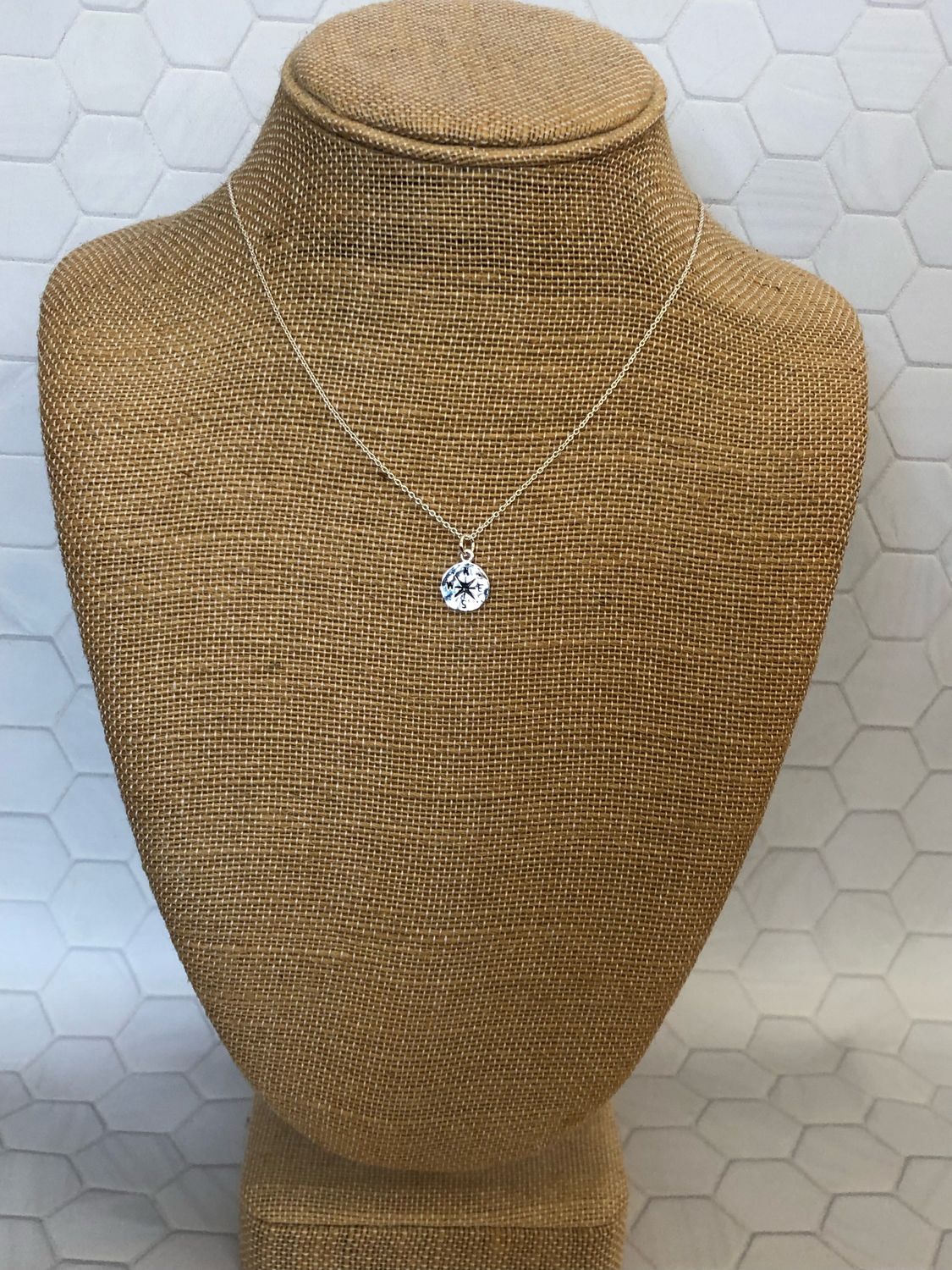 Hammered Compass Necklace