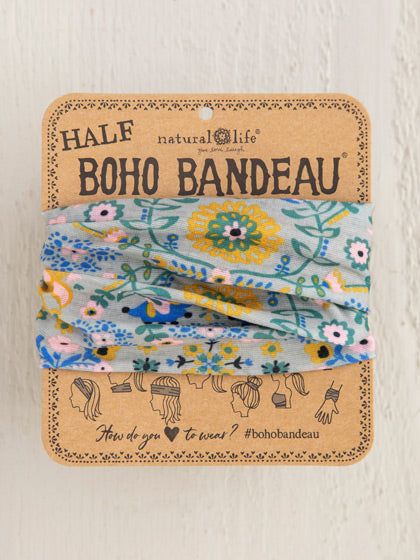 Half Boho Bandeau in Grey Mandala